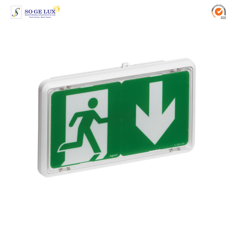 BAES d'évacuation saillie à LEDs 45lm 1h plastique IP43 IK07 SATI Connecté visibilité augmentée pour ERP et ERT