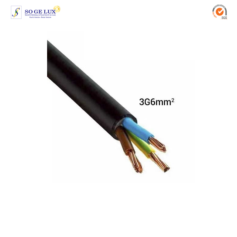 Câble électrique R02V 3G6² B/M/VJ NEXANS - Couronne de 25m