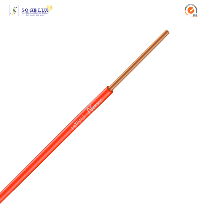 Fil électrique rigide Nexans H07VU 1x1,5 ORANGE 100m – Image 2