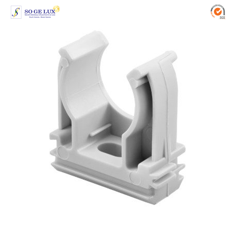 SUPPORT À CLIPS EN POLYMÈRE ANTICHOC - Ø 32MM - GRIS RAL 7035