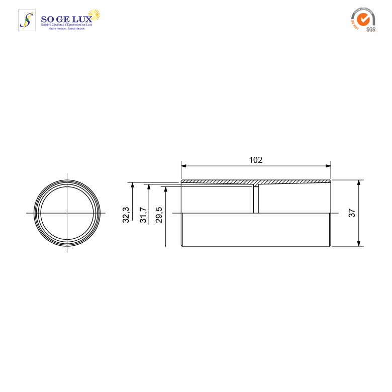 MANCHON RK - IP40 - SANS HALOGÈNE - DIAMÈTRE 32MM - GRIS RAL7035 – Image 2