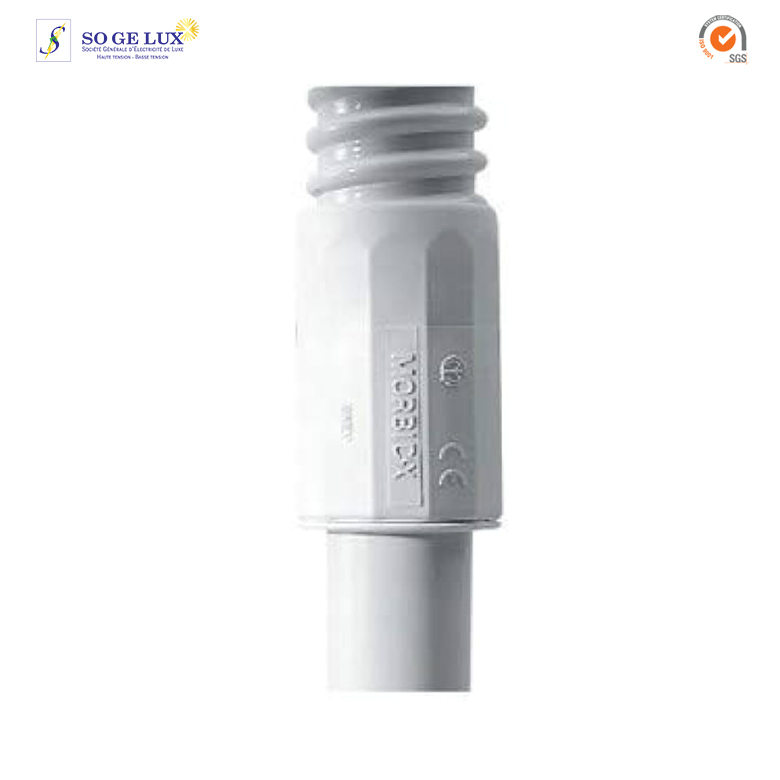 RACCORD CONDUIT-GAINE MORBIDX - IP65 - SANS HALOGÈNE - DIAMÈTRE 25MM - GRIS RAL7035