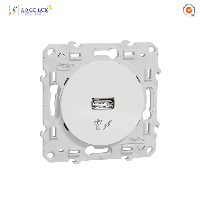 CHARGEUR PRISE USB 5VDC ODACE BLANC BLANC VIS-S520408