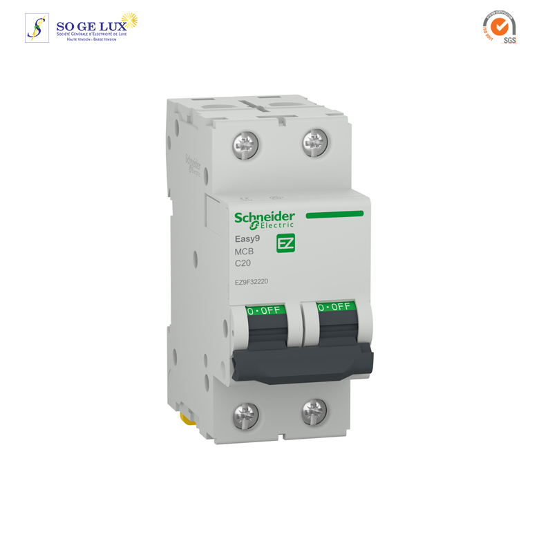 DISJONCTEUR 2P, 20 A, C curve, 4500 A - EZ9F32220