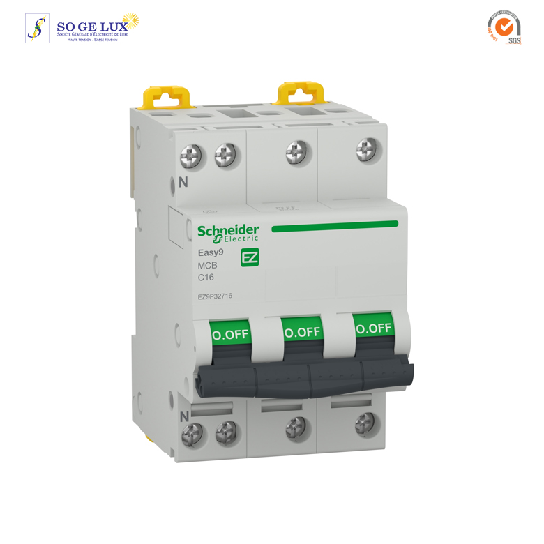 DISJONCTEUR 3P+N, 16 A, C curve, 4500 A - EZ9P32716