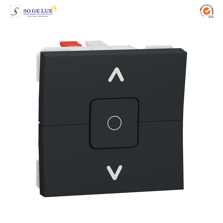 Interrupteur volet-roulant - 3 touches - 6A - 2 mod - Anthra - méca seul-NU320854