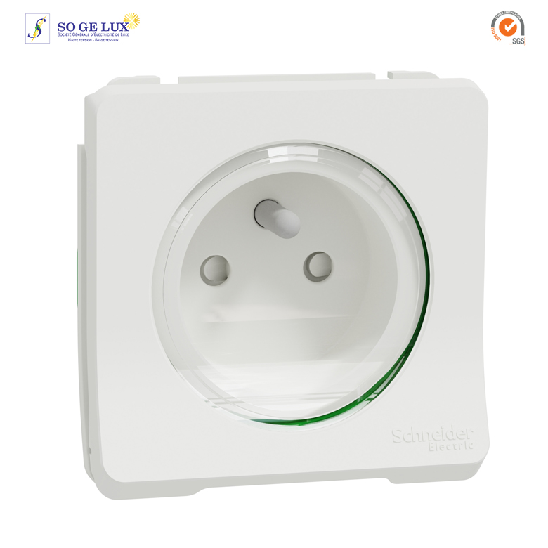PRISE MUREVA 2P+T FR, COMPOSABLE, BLANC-SCHMUR39133