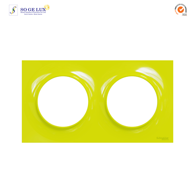Plaque 2 POSTES Odace STYL Vert chartreuse-S520704H