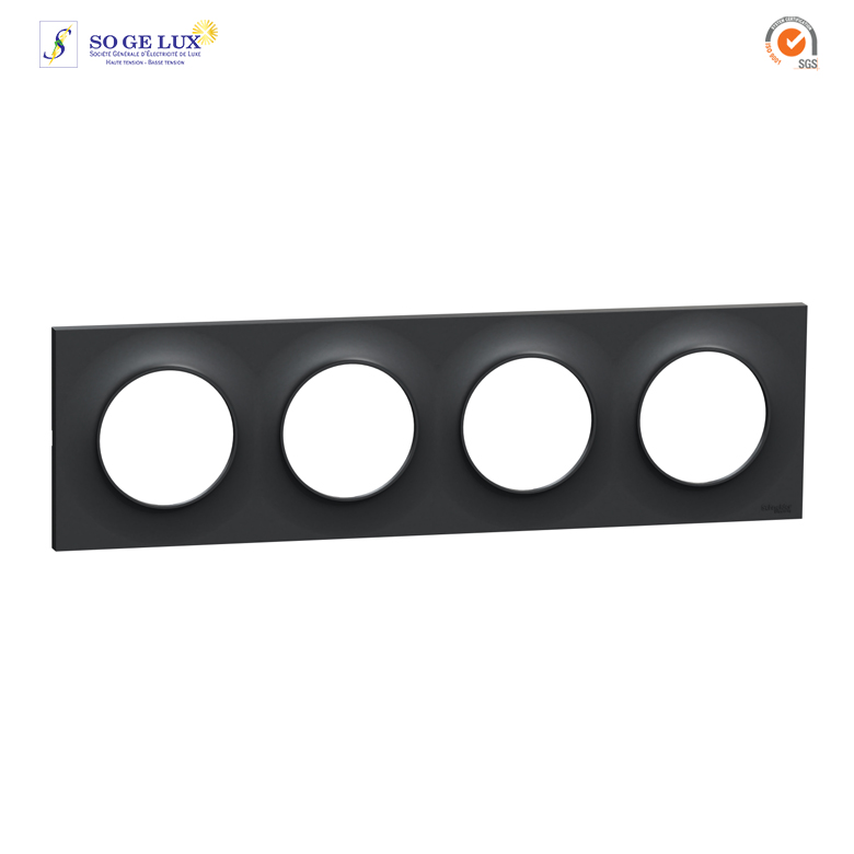 Plaque 4 POSTES Odace STYL Noir -S540708