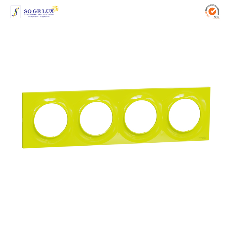 Plaque 4 POSTES Odace STYL Vert chartreuse-S520708H