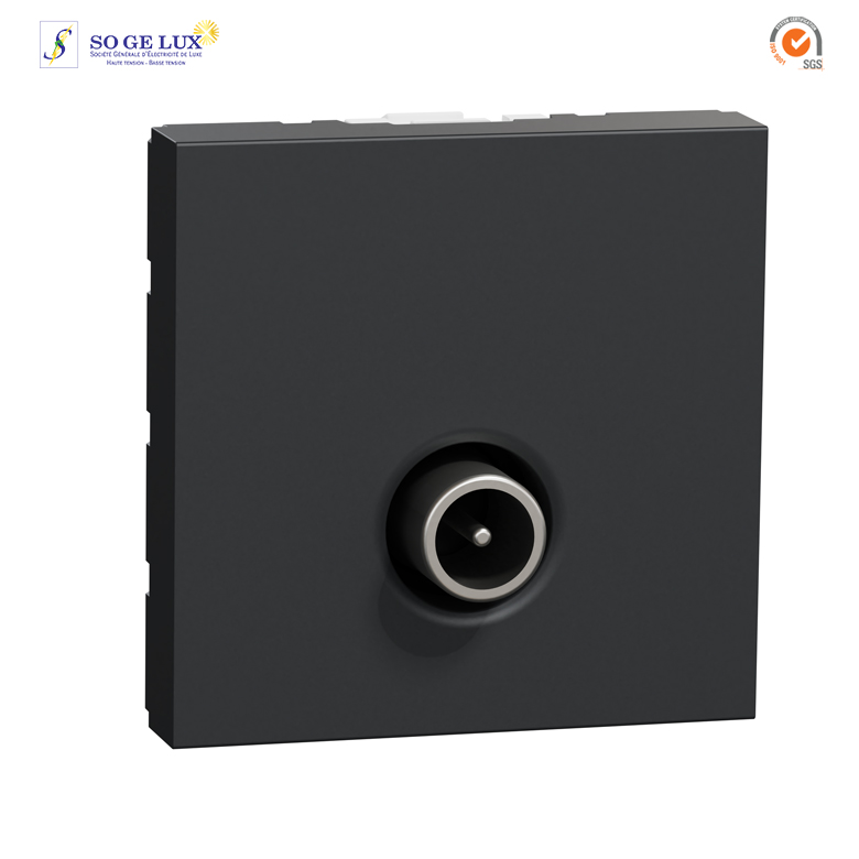 Prise télévision - TV mâle - individuel - 2 mod - Anthracite - méca seul-NU346254