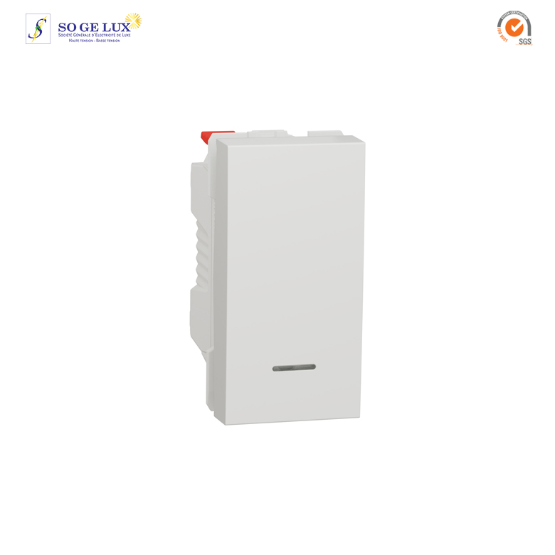 bouton-poussoir NO Lumineux- 10A - connex rapide - 1 mod - Blanc - NU310618N