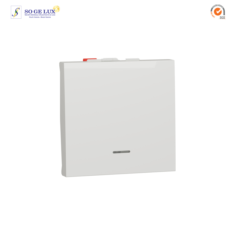 bouton-poussoir NO Lumineux- 10A - connexion rapide - 2 mod - Blanc - NU320618N