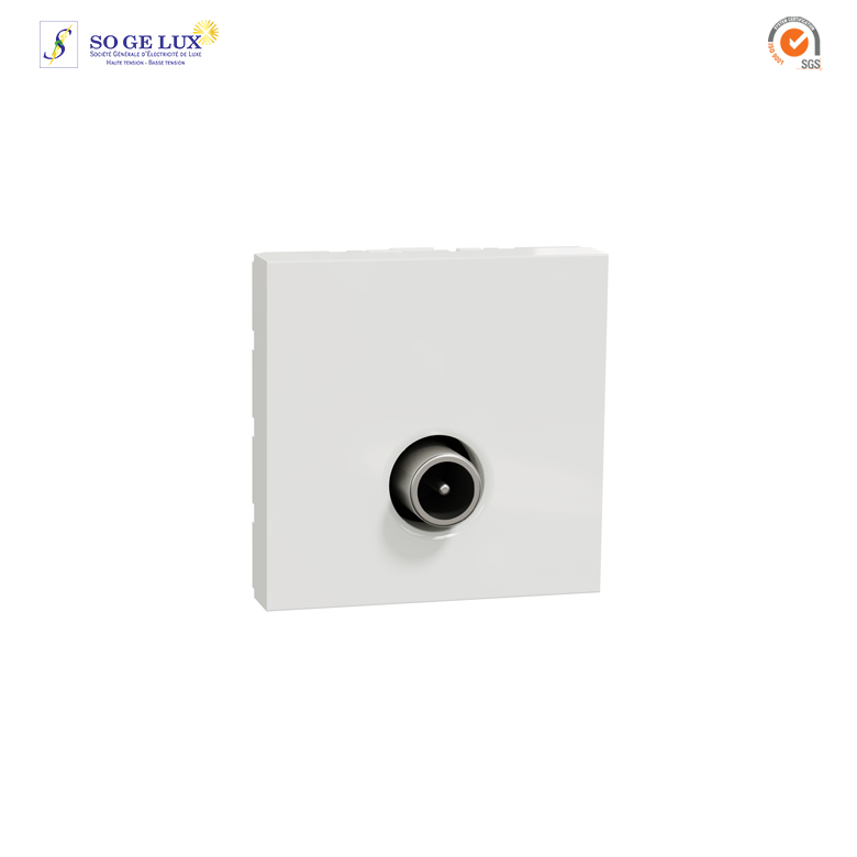 prise télévision - TV mâle - individuel - 2 mod - Blanc - NU346218